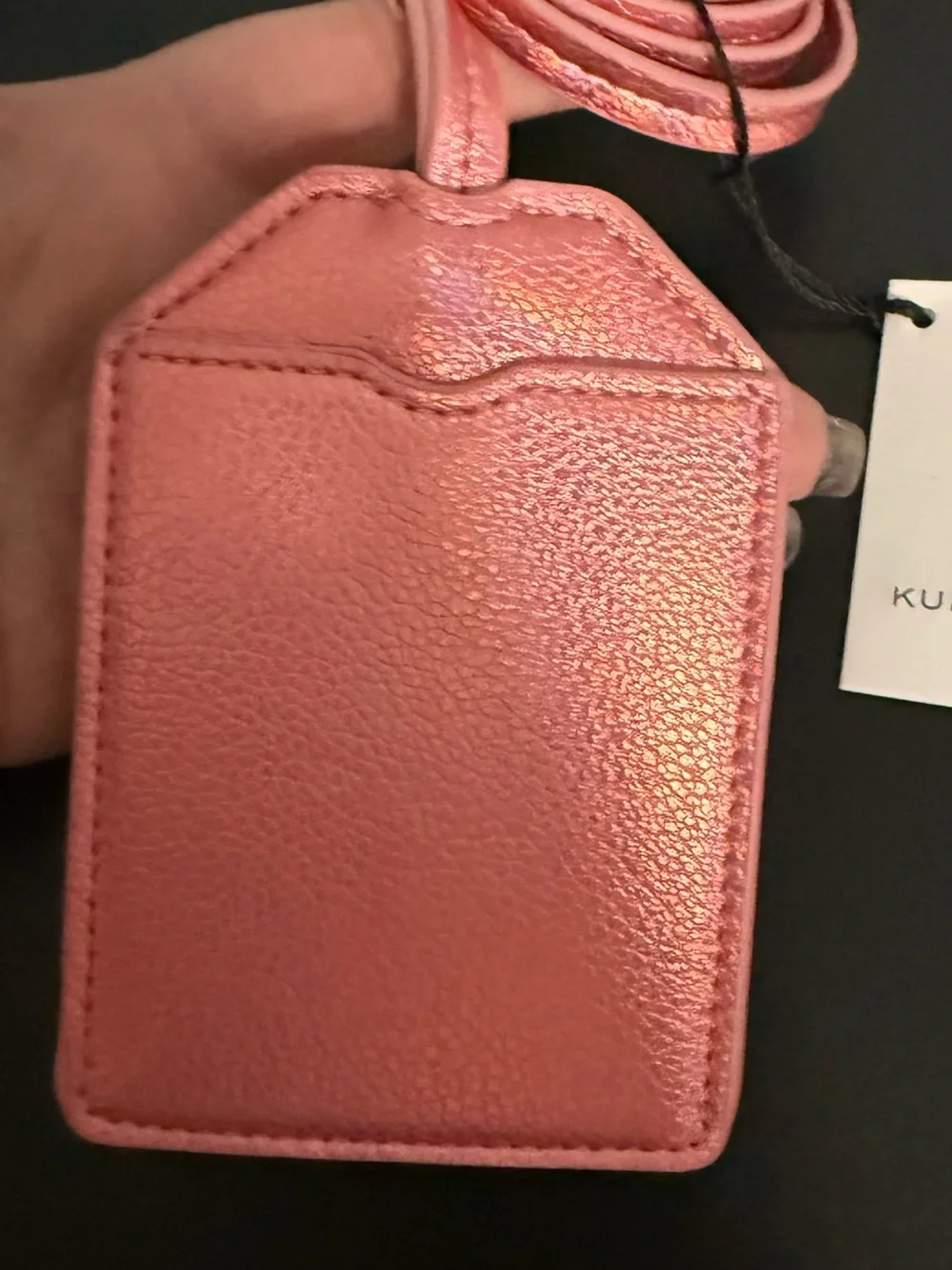 Kurt Geiger Rose Pink Leather card holder/Lanyard! NWB